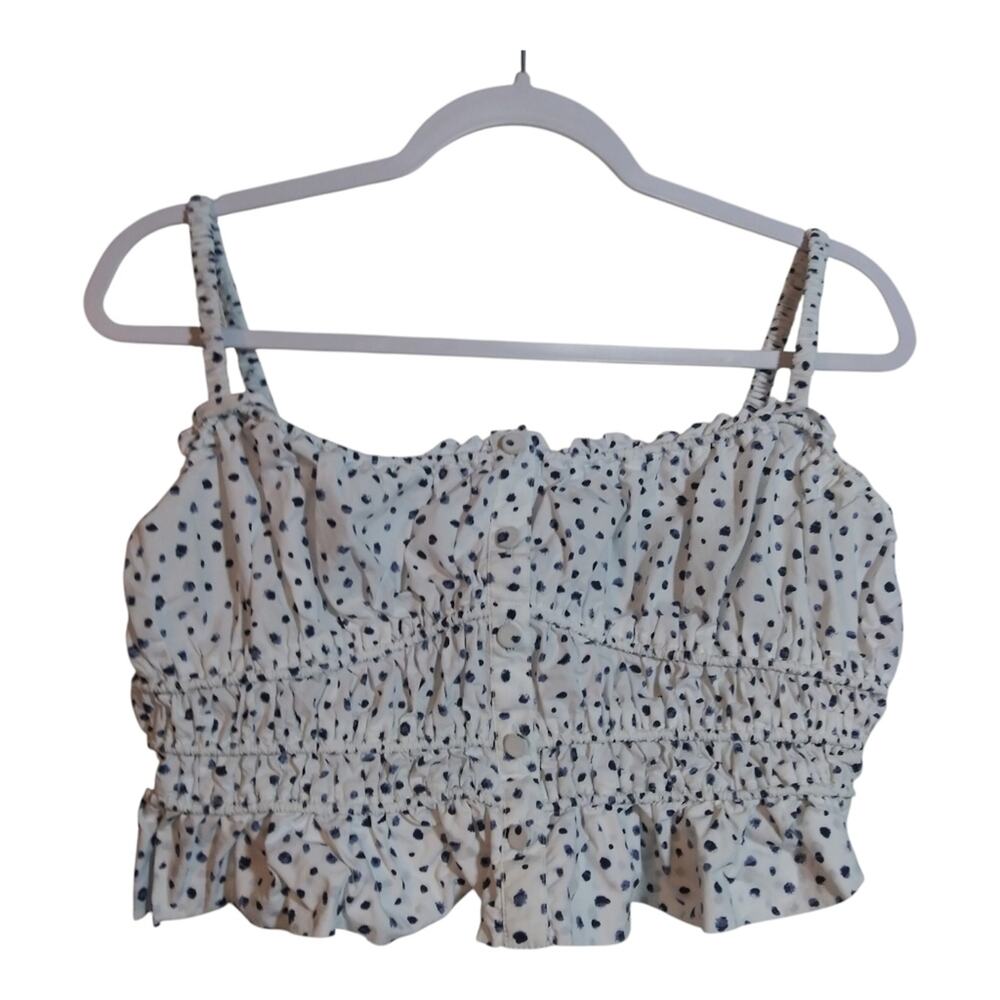 J. Crew Cinched-waist Cotton Poplin Tank Top In Dot Vacation Summer Size Small - Picture 2 of 9